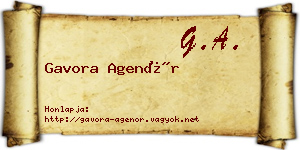 Gavora Agenór névjegykártya